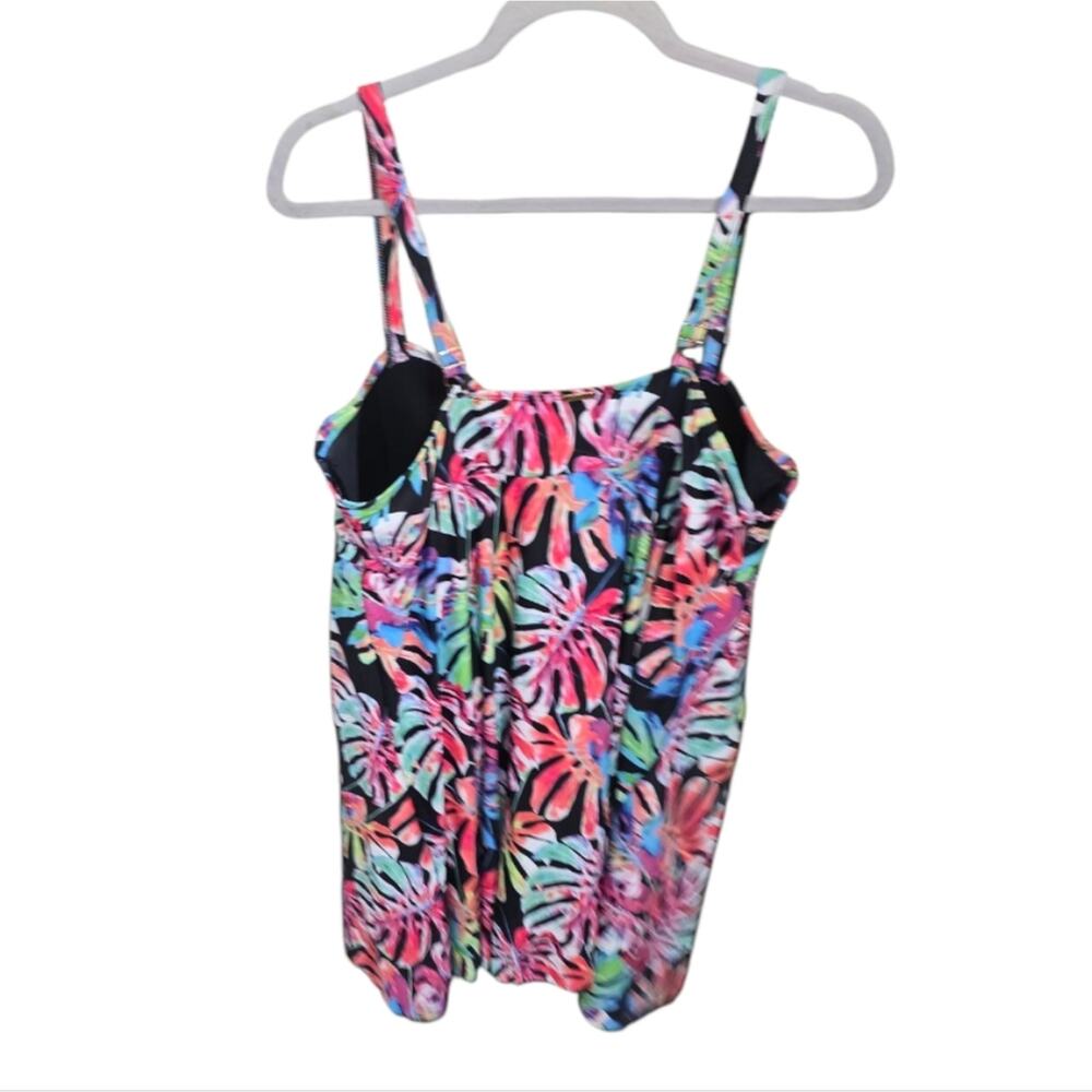 Nicole Miller Floral Print Women's Flyaway Tropical Print Swimsuit Plus Size 3X‎ - Picture 4 of 11
